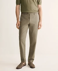 Mango Men's Wool Cotton Slim Fit Suit Pants