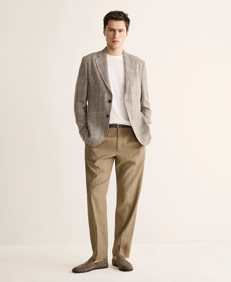 Mango Men's Slim-Fit Prince Of Wales Checkered Blazer