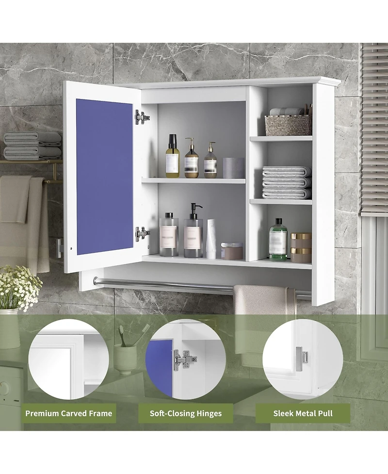 Phying 3-in-1 Bathroom Cabinet 36 Inch Wall Mounted Vanity Mirror Cabinet High Clear Mirror Surface