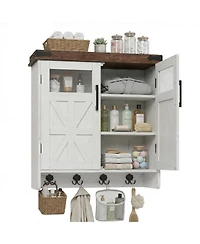 Midola Bathroom Wall Cabinet Over Toilet with Adjustable Shelves, Medicine Cabinet Storage Organizer for Bathroom Kitchen Garage, Hanging Towel Hook