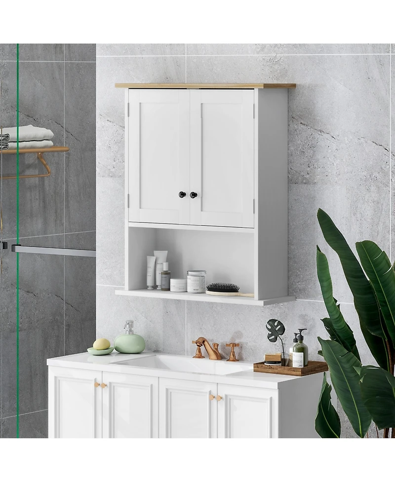 Busdays Wall Mounted Bathroom Cabinet Modern with 2 Doors and Adjustable Shelf