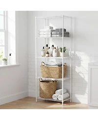 homfan 5 Tier Bathroom Shelf, 55 Inch Metal Bathroom Storage Cabinet with Adjustable Shelves for Small Spaces