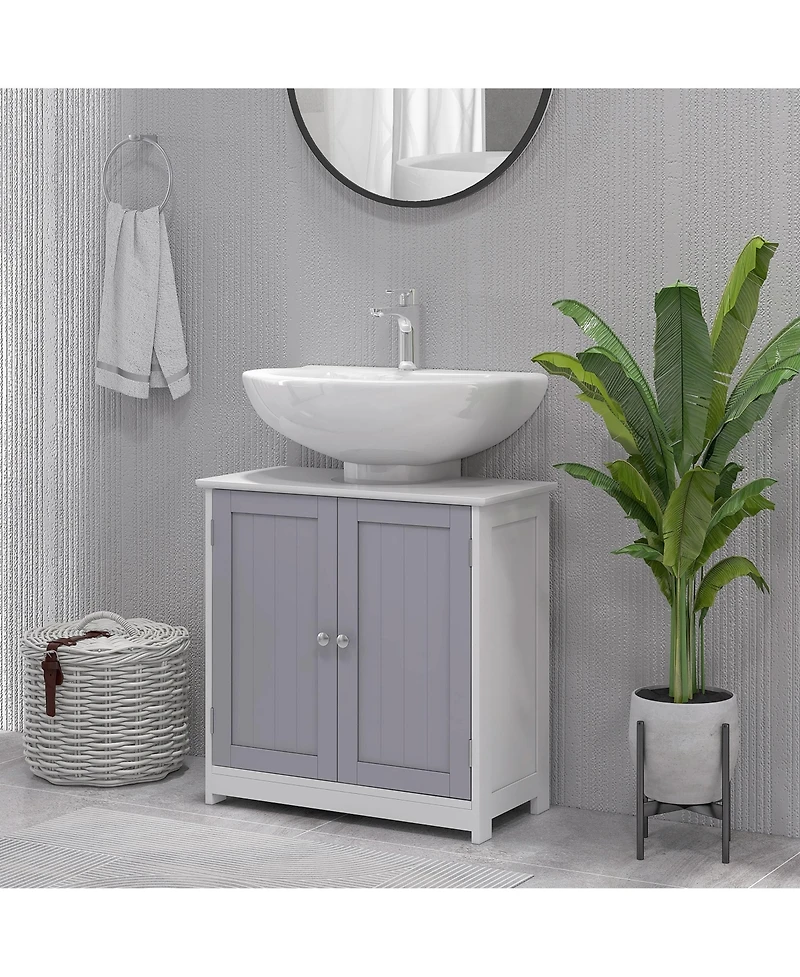 Busdays Pedestal Sink Storage Cabinet, Bathroom Sink Cabinet with U-Shape Cut-Out and Adjustable Shelf