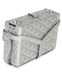 Pre-Owned Goyard Silver Precious Metals Goyardine Canvas Minaudiere Trunk