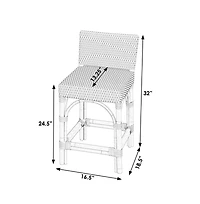 Butler Specialty Serienna Rectangular Rattan Low Back 24.5" Counter Stool