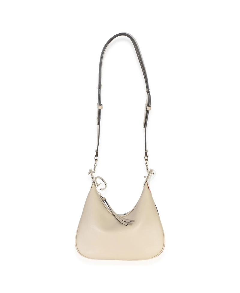 Pre-Owned Gucci Beige Smooth Calfskin Web Small Attache Shoulder Bag