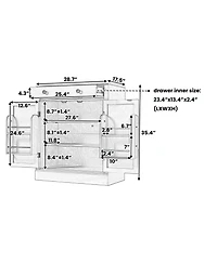 Boyel Living Set of 2 Modern Freestanding Kitchen Pantries, Buffet Storage Cabinets with Faux Marble Tops and Drawers for Dining Room