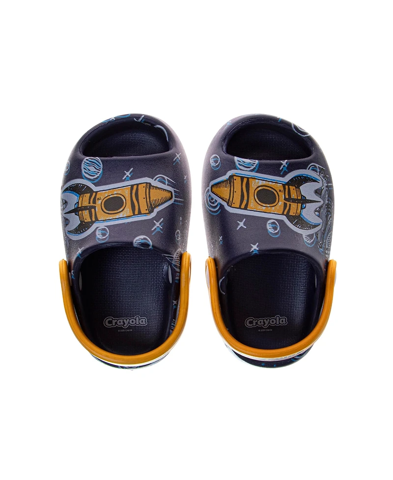 Crayola Boy's (5-10) Graphic Clogs with Heel Strap Lightweight Slip-On Casual Shoes