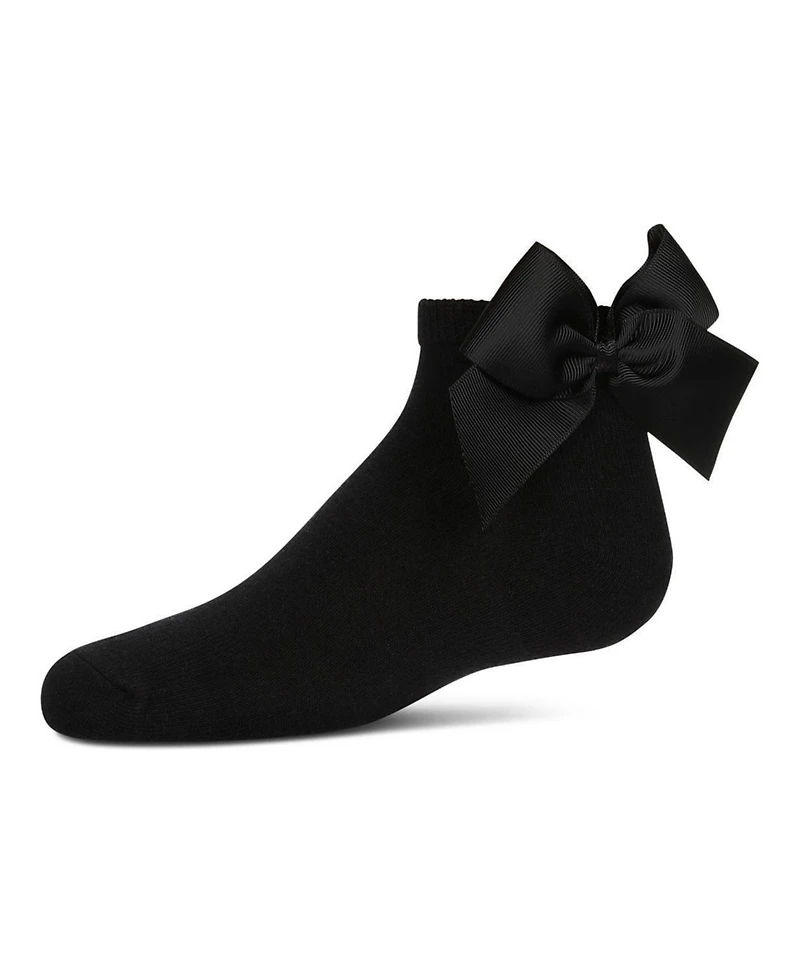 MeMoi Baby Girls Bow-on-Back Cotton-Rich Anklet Sock