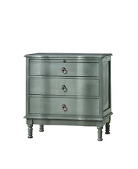 Hulala Home Kasandra Traditional 3-Drawer Curved End Table with Pull-out Shelf