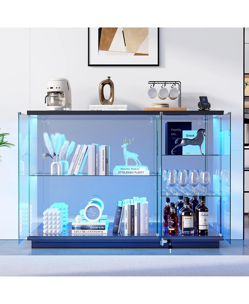 Vlsrka Rgb Glass Display Cabinet with Human Body Sensor