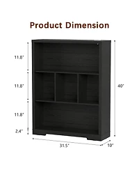Vlsrka 31.5 Inch Wide Cube Bookcase with Tri-Color Sensor Light