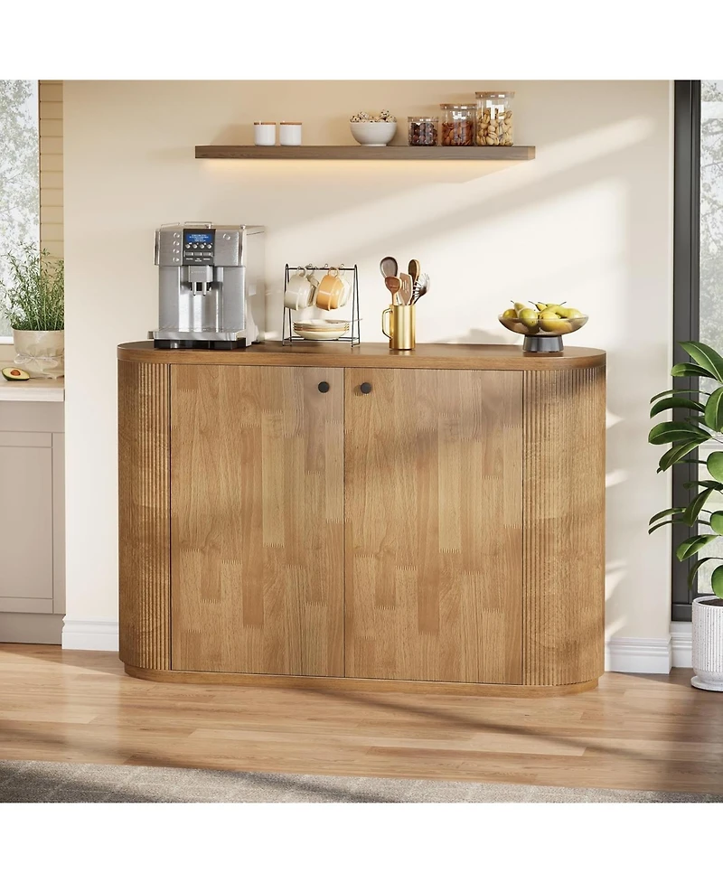 Tribesigns 47.24 Inch Sideboard Cabinet Buffet Storage Cabinet with 2 Doors, Modern Kitchen Buffet Cabinet