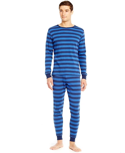 Leveret Men's Men s Two Piece Cotton Striped Holiday Pajamas