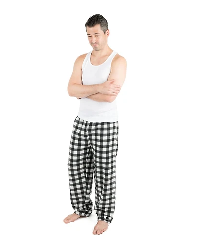 Leveret Men's Plaid Micro Fleece Pants