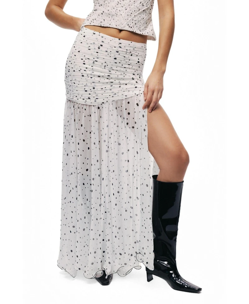 Nocturne Women's Printed Slit-Detail Maxi Skirt