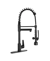 Phying Kitchen Sink Faucet with Led Pull Down Sprayer, Commercial Single Handle High Arc Kitchen Faucet