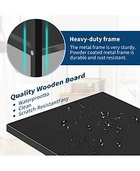 homfan 3-Column 14-Shelf Open Bookshelf, Adjustable Steel Frame Storage Rack with Anti-Tip Bracket, Fast Assembly Home Office Display Organizer