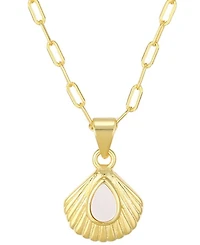 St. Moran Natural Imitation Pearl Shell Paperclip Palm Necklace