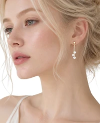 Belle de Mer Cultured Freshwater Pearl (6-7mm) Dangle Earrings in 10k Yellow Gold