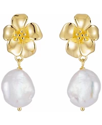 Belle de Mer Cultured Freshwater Pearl (9-10mm) Drop Earrings