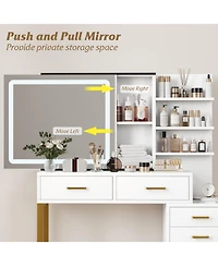 homfan Vanity Table with Mirror, Elegant Dressing Table for Bedroom, Spacious Storage and Sturdy Build, Easy Assembly Makeup Desk