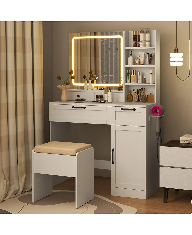 Slickblue Vanity Set with Mirror and 3 Lighting Modes for Makeup