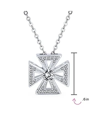Bling Jewelry Ancient Knight Templar Cross Pendant Necklace Masonic Symbol Pave