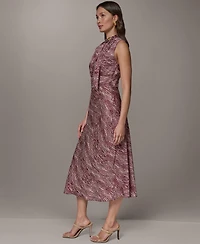 Donna Karan New York Women's Sleeveless Printed Midi Dress