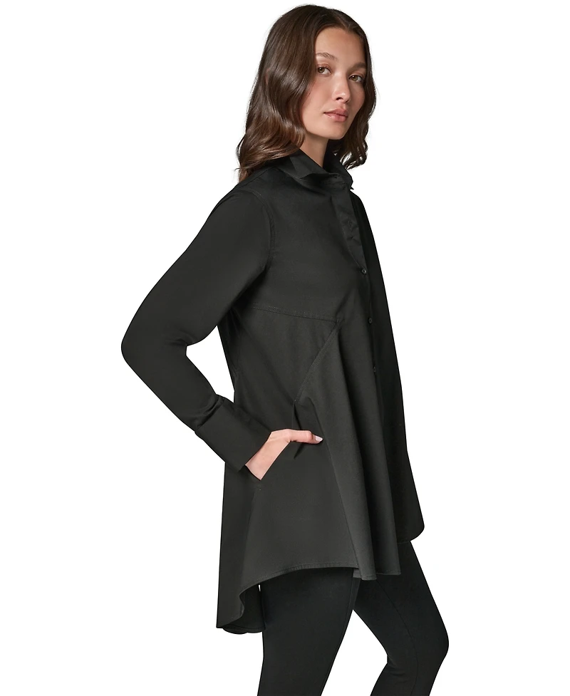 Donna Karan New York Women's A-Line Button Down Poplin Tunic