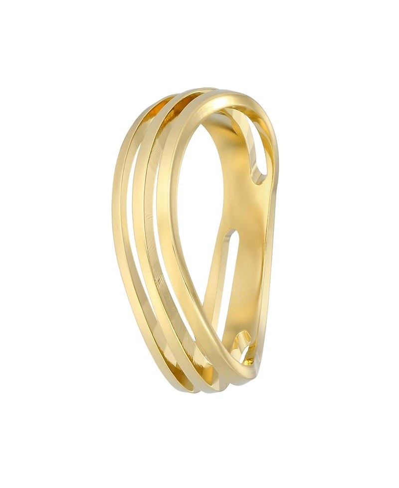 Adornia Tarnish Resistant Gold Wave Band Ring