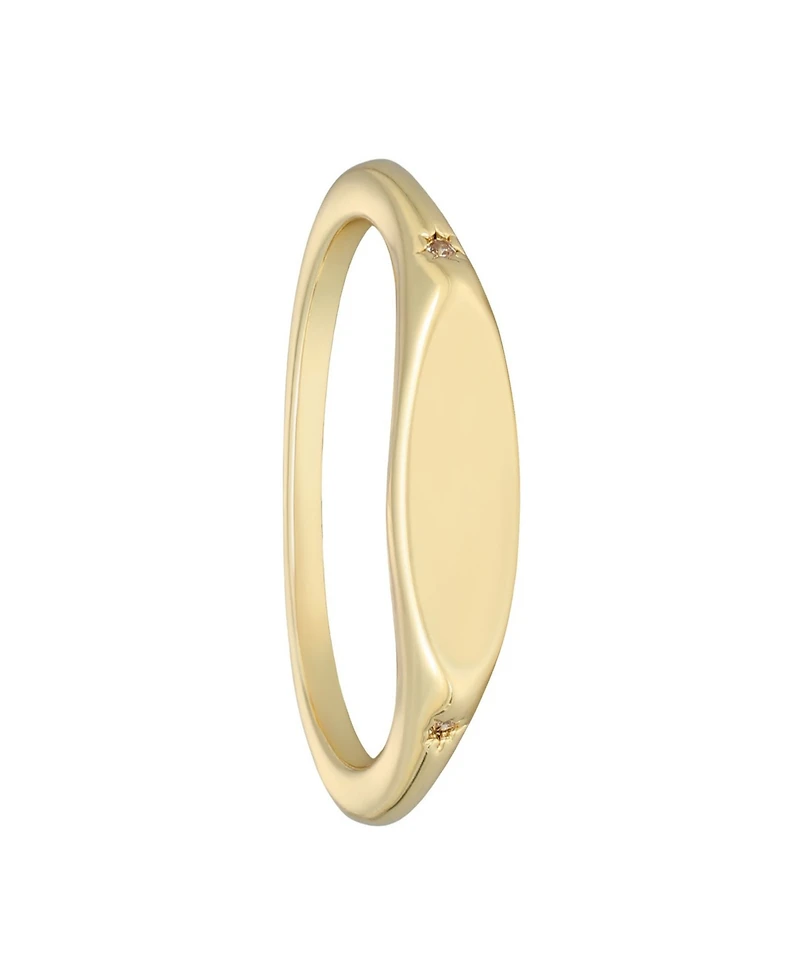 Adornia Gold Cubic Zirconia Marquis Pinky Ring