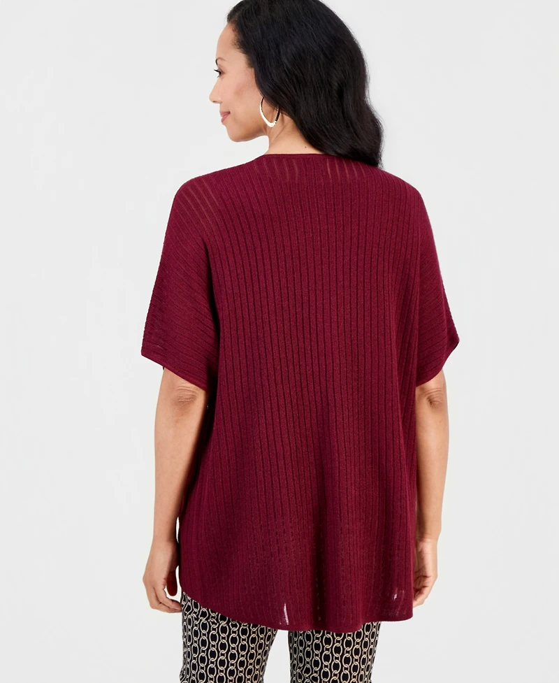 Jm Collection Women's Pointelle Open-Front Cardigan, Macy's Exclusive