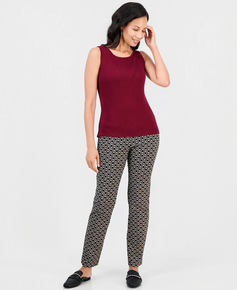 Jm Collection Women's Crewneck Pointelle Sweater Tank Top, Macy's Exclusive