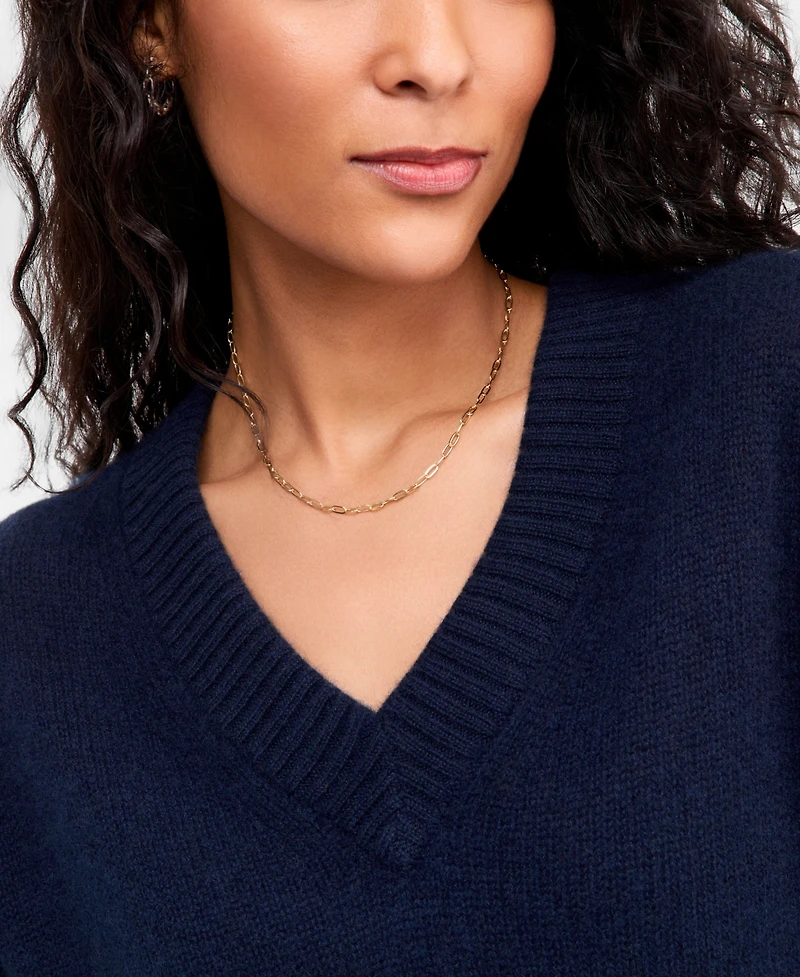Charter Club Women's 100% Cashmere V-Neck Relaxed Sweater, Macy's Exclusive