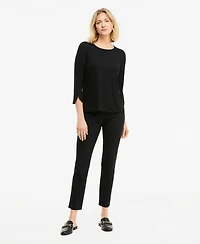 Jm Collection Women's 3/4-Length Tulip Sleeve Scoop Neck T-Shirt, Macy's Exclusive