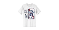 Pabst Blue Ribbon Big & Tall Christmas Lights White Short Sleeve Tee-4XL