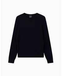 A|X Armani Exchange Men's Geometric Ribbed Viscose Crewneck Sweater