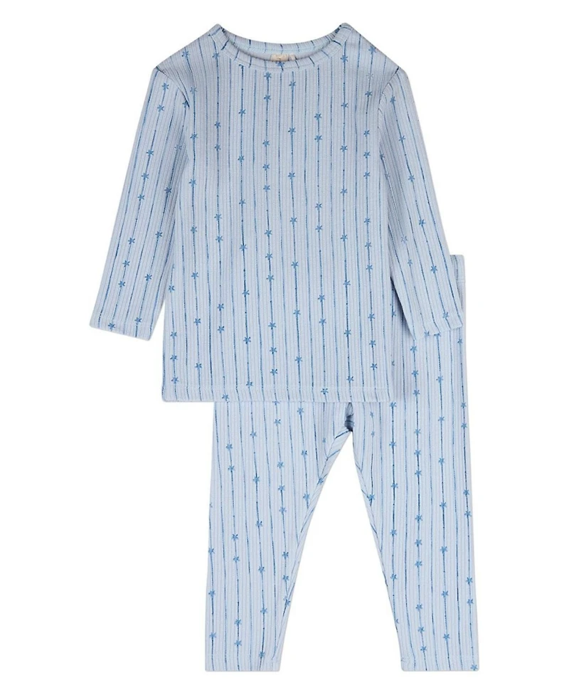 MeMoi Little Girls Star Light, Bright Pointelle 2 Pc Lounge Set