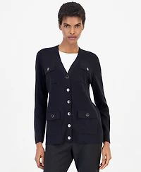 Anne Klein Women's Four Patch Pockets Cardigan