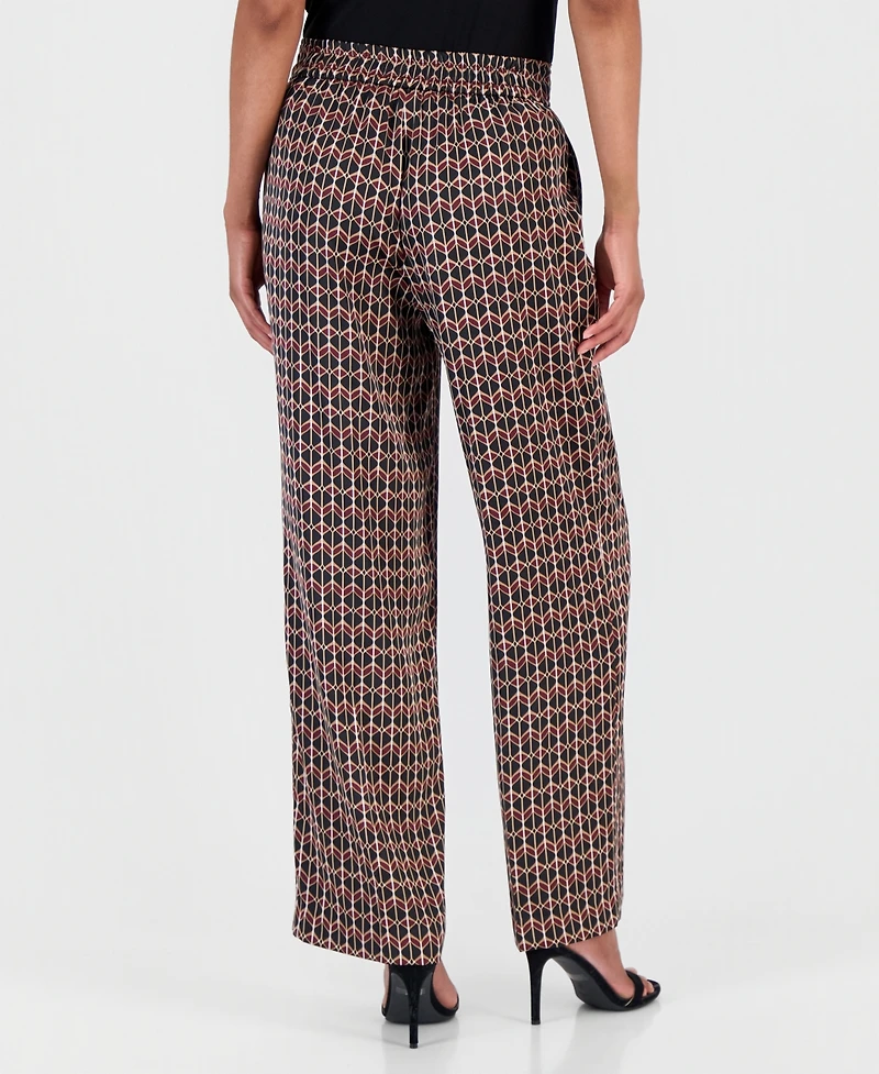 Anne Klein Women's High Rise Pull-On Wide Leg Pants