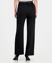 Anne Klein Women's Pull-On Wide-Leg Scuba Pants