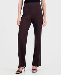 Anne Klein Womens High Rise Pull On Wide Leg Pants