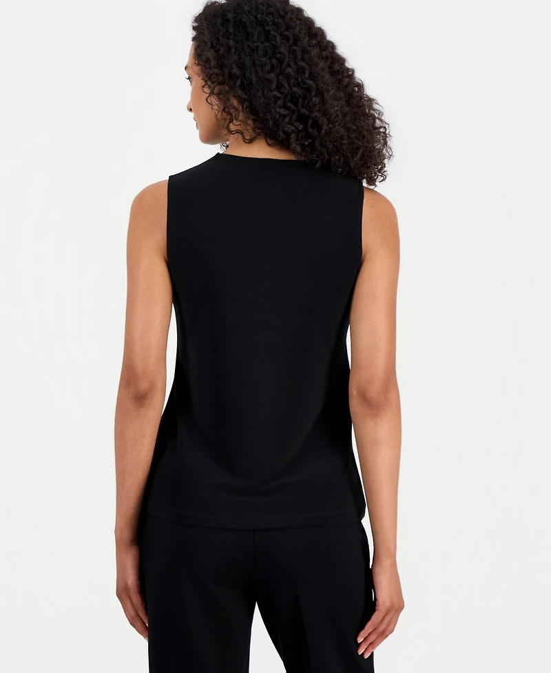 Anne Klein Women's Lace-Trim-v-Neck Tank Top