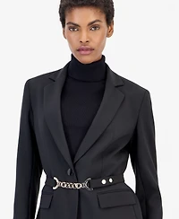 Anne Klein Women's Notch Collar Belted Blazer