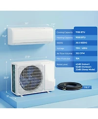 Homcom 9100 Btu Mini Split Air Conditioner 20.5 SEER2 115V Ductless Ac Unit
