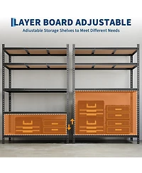 homfan Storage Shelves, Heavy Duty Metal Shelving Unit with Adjustable Shelves for Pantry or Basement