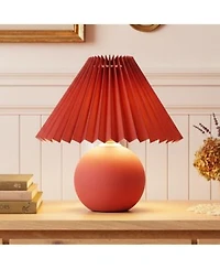 Brightech Serena Ceramic Led Table Lamp With Pleated Shade