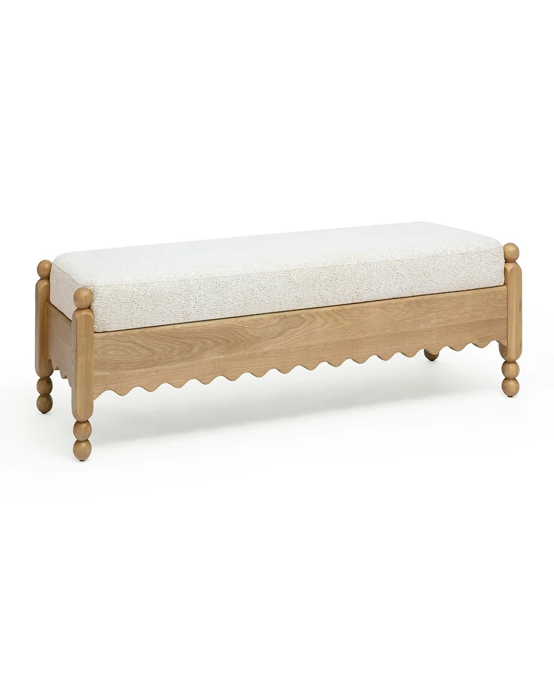 Tov Furniture Thelma 55.9" Fabric Performance Basketweave Bench