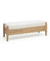 Tov Furniture Thelma 55.9" Fabric Performance Basketweave Bench